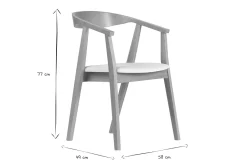 Chaises scandinaves design blanc et bois clair (lot de 2) BAHIA