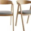 Chaises scandinaves empilables en bois clair chêne et tissu gris (lot de 2) LOVA