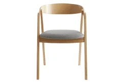 Chaises scandinaves empilables en bois clair chêne et tissu gris (lot de 2) LOVA