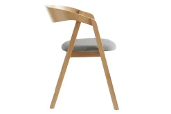 Chaises scandinaves empilables en bois clair chêne et tissu gris (lot de 2) LOVA