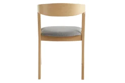 Chaises scandinaves empilables en bois clair chêne et tissu gris (lot de 2) LOVA