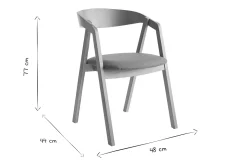 Chaises scandinaves empilables en bois clair chêne et tissu gris (lot de 2) LOVA