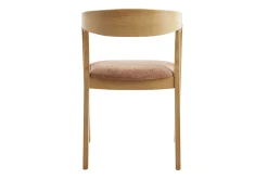 Chaises scandinaves empilables en bois clair chêne et tissu effet velours terre brûlée (lot de 2) LOVA
