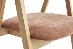 Chaises scandinaves empilables en bois clair chêne et tissu effet velours terre brûlée (lot de 2) LOVA