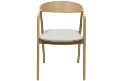 Chaises scandinaves empilables en bois clair chêne et tissu beige (lot de 2) LOVA