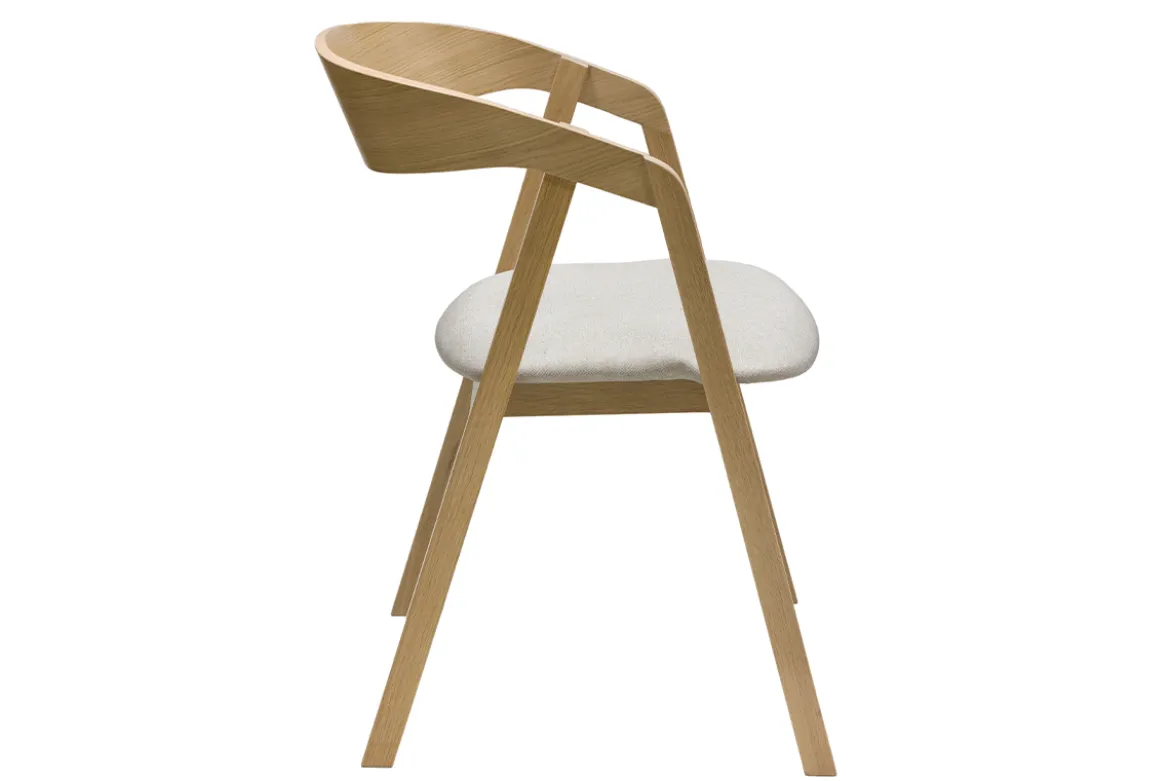 Chaises scandinaves empilables en bois clair chêne et tissu beige (lot de 2) LOVA
