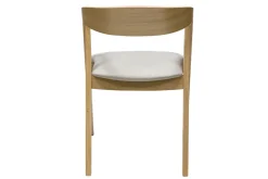 Chaises scandinaves empilables en bois clair chêne et tissu beige (lot de 2) LOVA