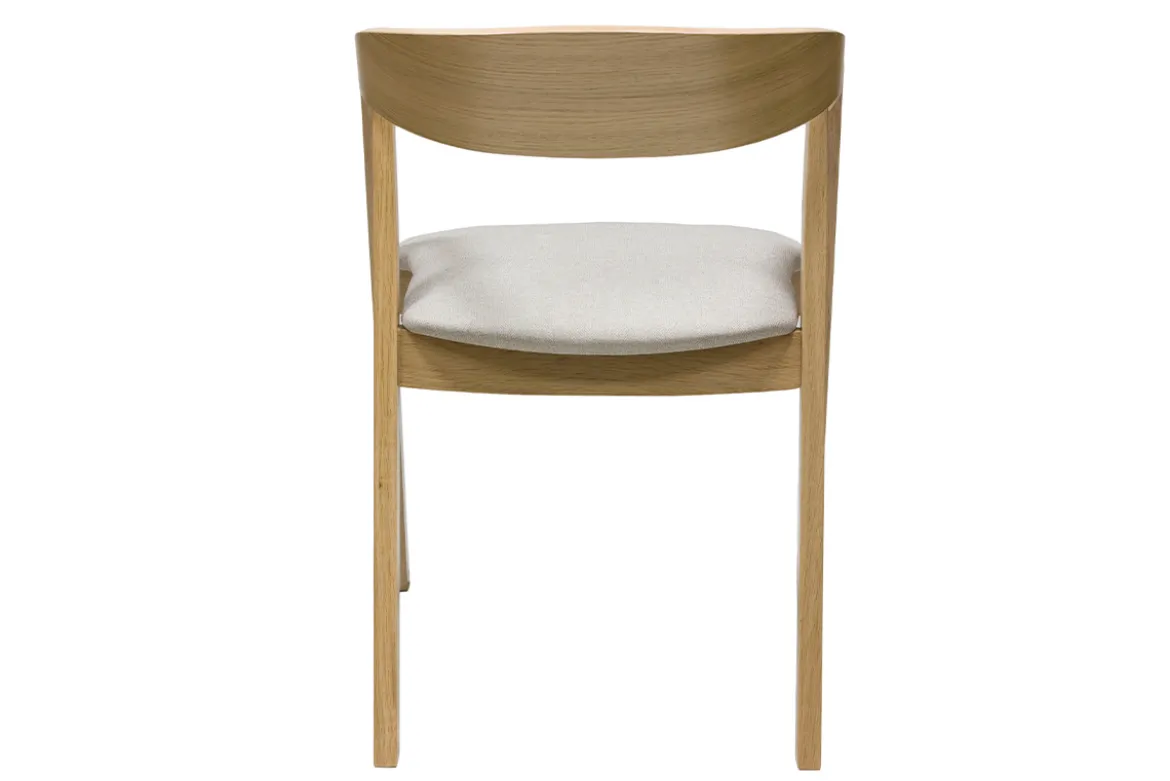 Chaises scandinaves empilables en bois clair chêne et tissu beige (lot de 2) LOVA