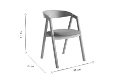 Chaises scandinaves empilables en bois clair chêne et tissu beige (lot de 2) LOVA