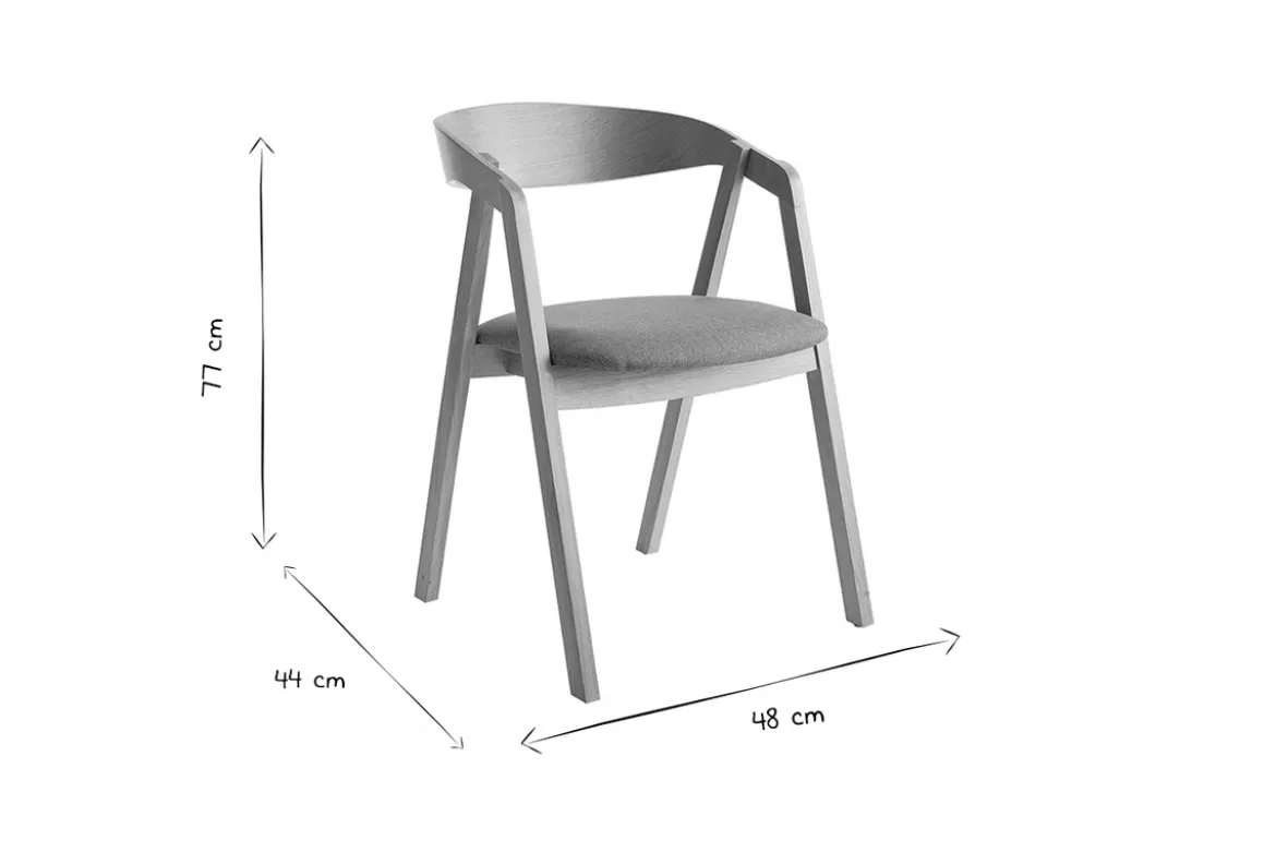 Chaises scandinaves empilables en bois clair chêne et tissu beige (lot de 2) LOVA