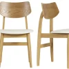 Chaises scandinaves en bois clair et blanc (lot de 2) ELION