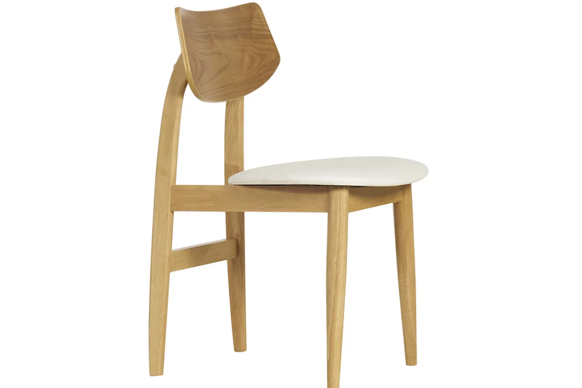 Chaises scandinaves en bois clair et blanc (lot de 2) ELION