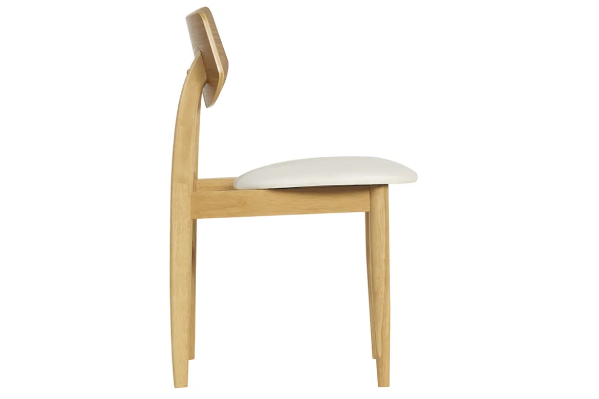 Chaises scandinaves en bois clair et blanc (lot de 2) ELION