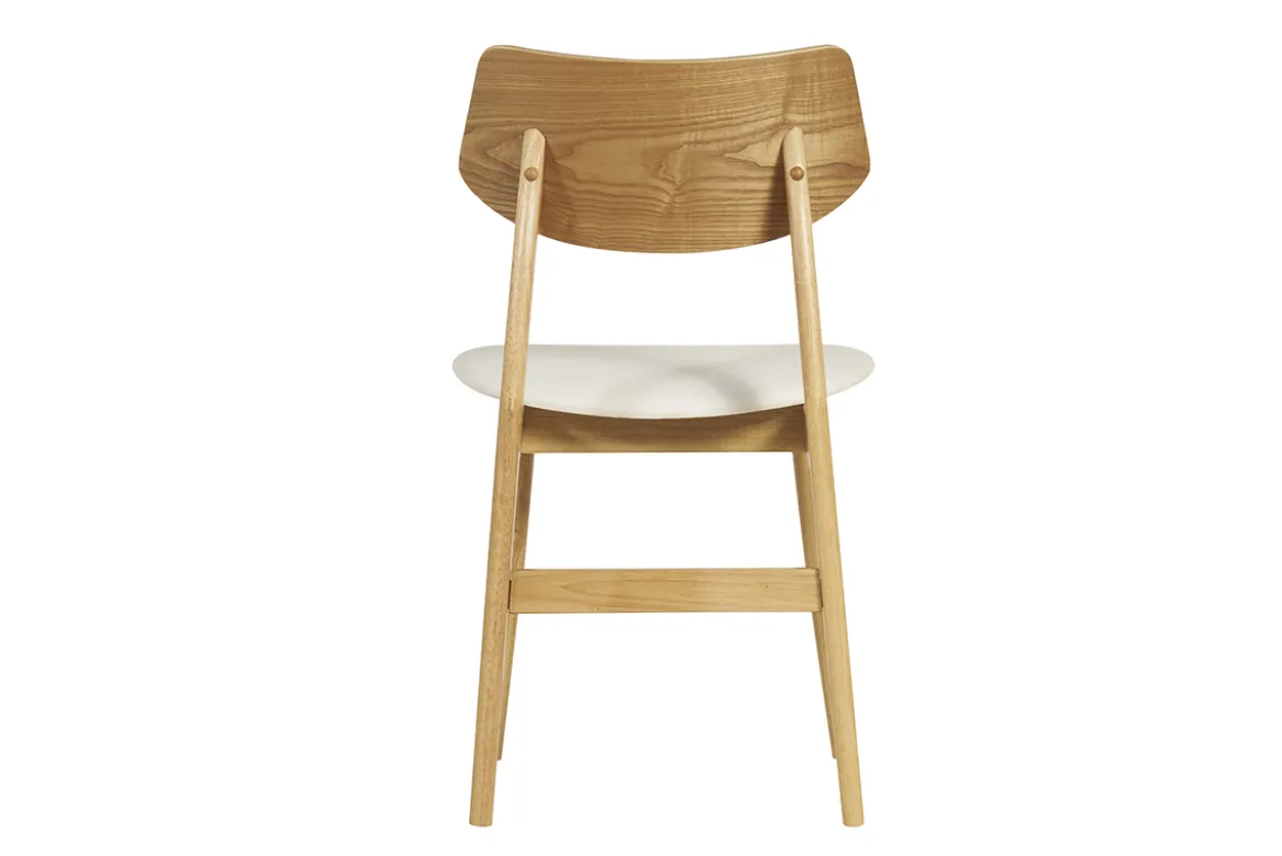 Chaises scandinaves en bois clair et blanc (lot de 2) ELION