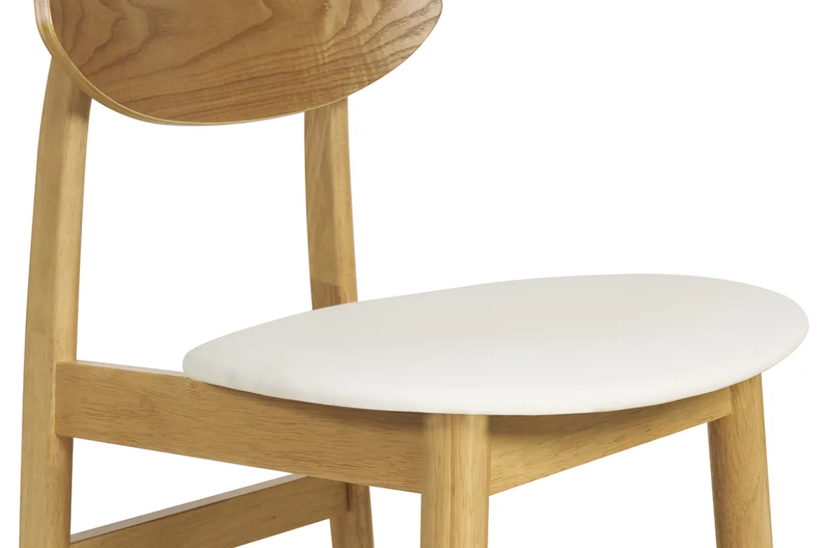 Chaises scandinaves en bois clair et blanc (lot de 2) ELION
