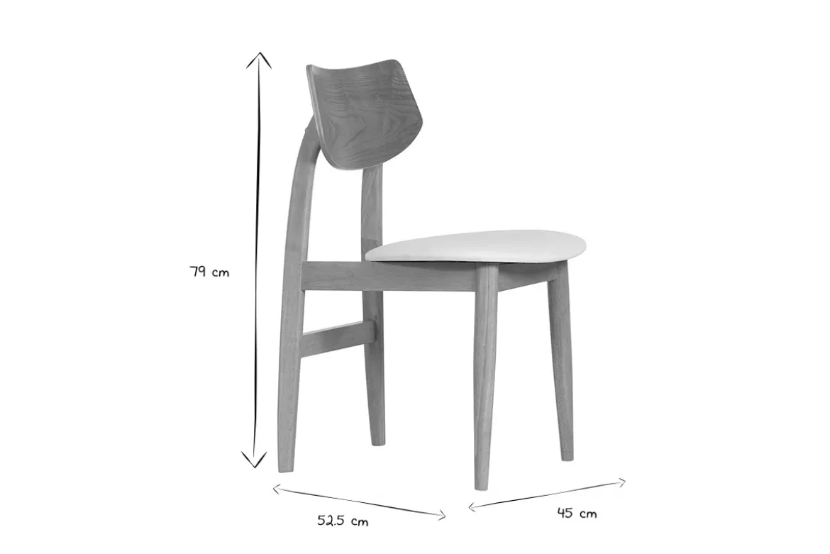 Chaises scandinaves en bois clair et blanc (lot de 2) ELION