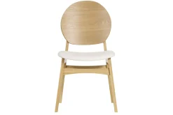 Chaises scandinaves en bois clair et tissu effet laine bouclée blanc (lot de 2) ELTON