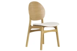 Chaises scandinaves en bois clair et tissu effet laine bouclée blanc (lot de 2) ELTON