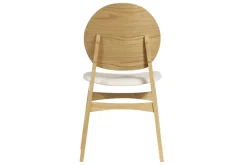 Chaises scandinaves en bois clair et tissu effet laine bouclée blanc (lot de 2) ELTON