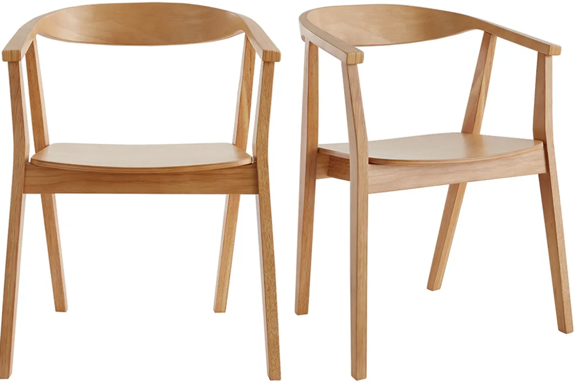 Chaises scandinaves en bois clair (lot de 2) BAHIA