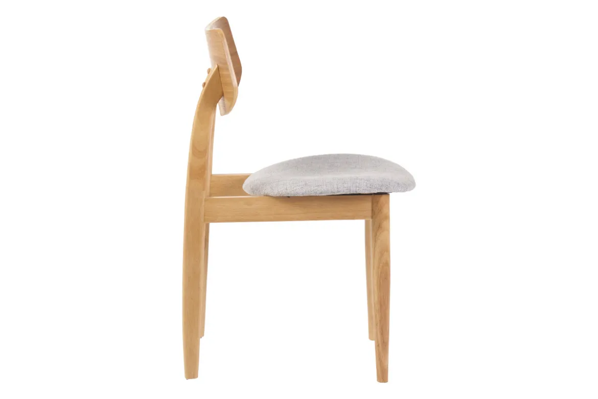 Chaises scandinaves en bois clair et tissu gris clair (lot de 2) ELION