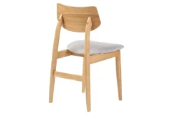 Chaises scandinaves en bois clair et tissu gris clair (lot de 2) ELION