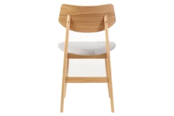 Chaises scandinaves en bois clair et tissu gris clair (lot de 2) ELION