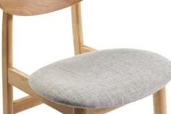 Chaises scandinaves en bois clair et tissu gris clair (lot de 2) ELION