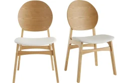 Chaises scandinaves en bois clair et blanc (lot de 2) ELTON