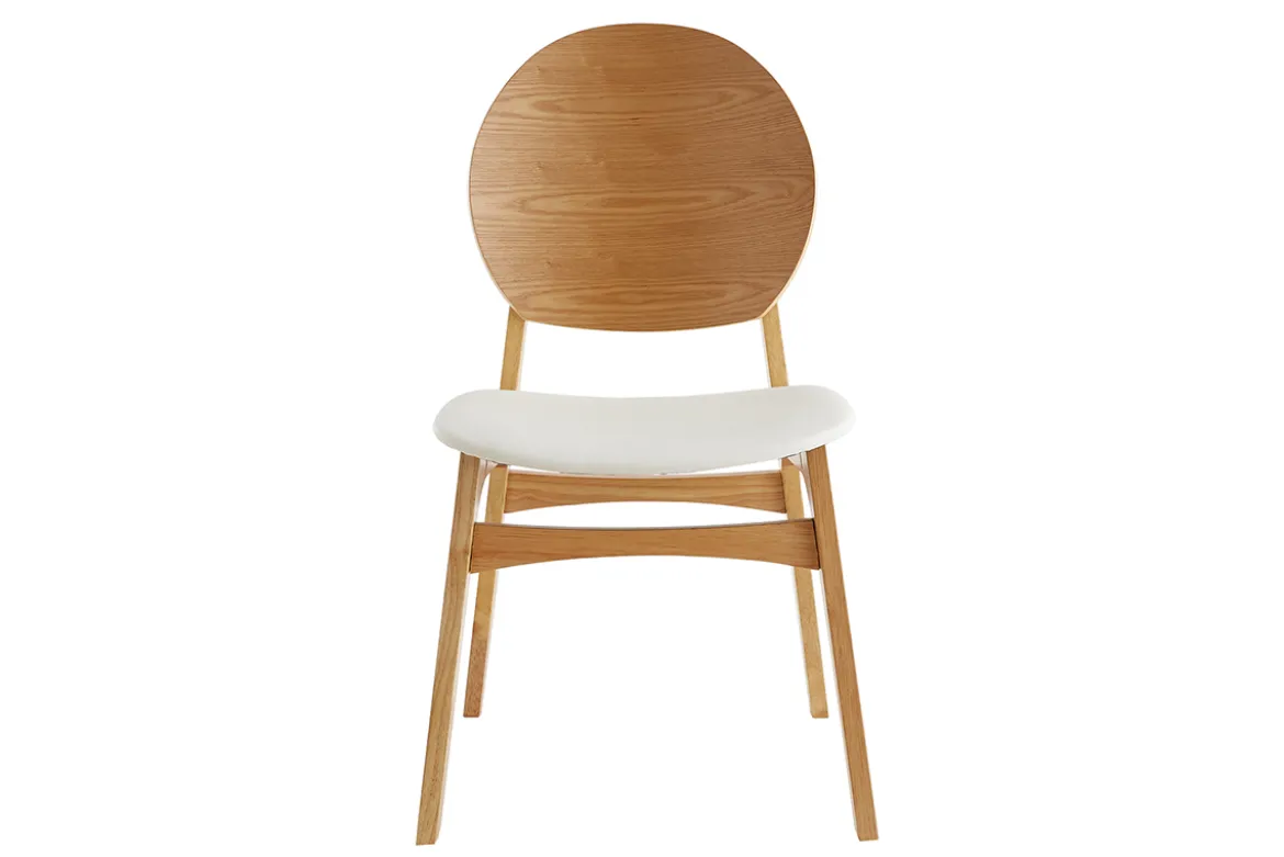 Chaises scandinaves en bois clair et blanc (lot de 2) ELTON