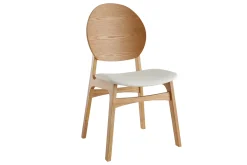 Chaises scandinaves en bois clair et blanc (lot de 2) ELTON