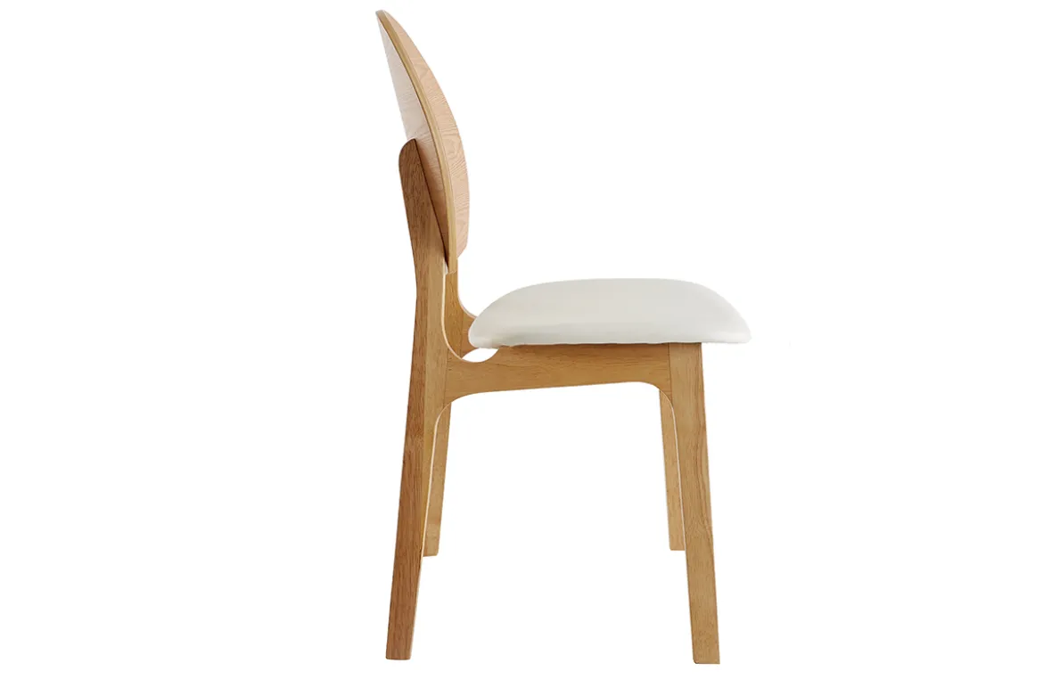 Chaises scandinaves en bois clair et blanc (lot de 2) ELTON