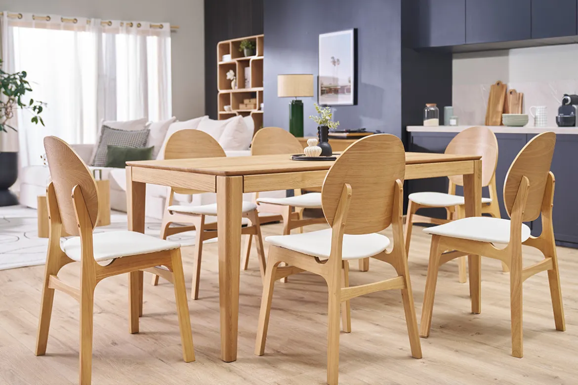 Chaises scandinaves en bois clair et blanc (lot de 2) ELTON