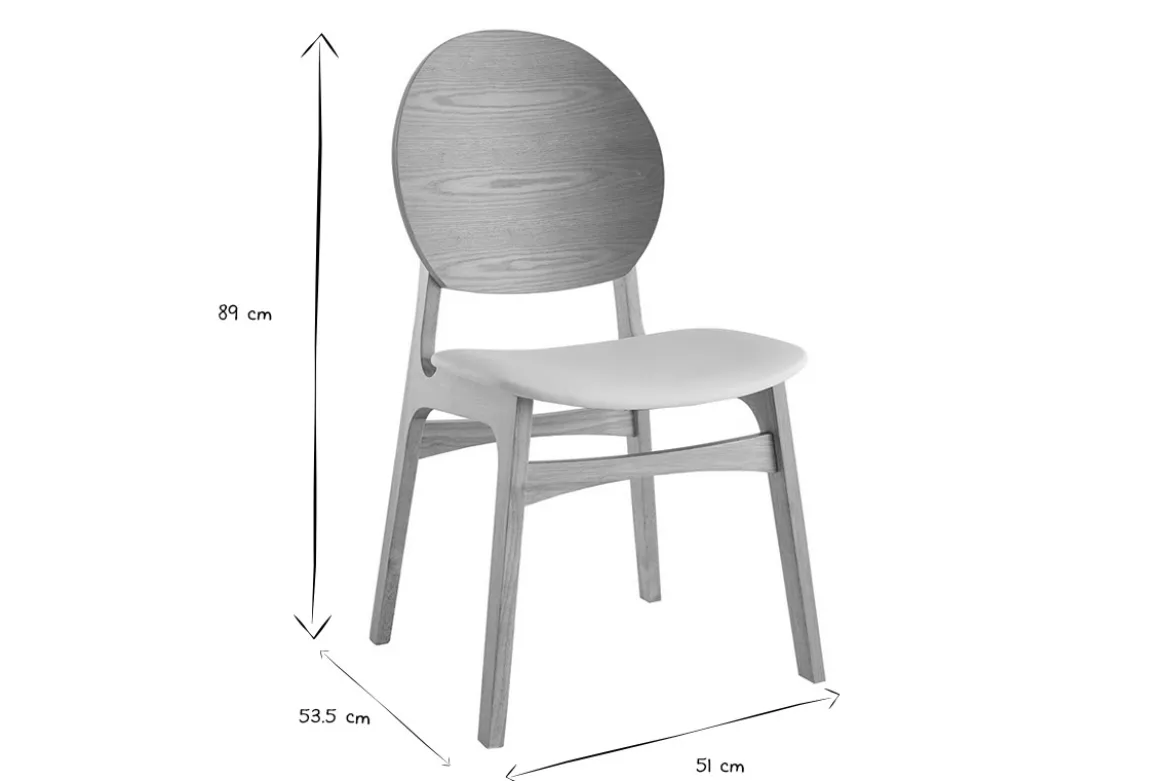 Chaises scandinaves en bois clair et blanc (lot de 2) ELTON