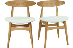 Chaises scandinaves en bois clair et blanc (lot de 2) WALFORD