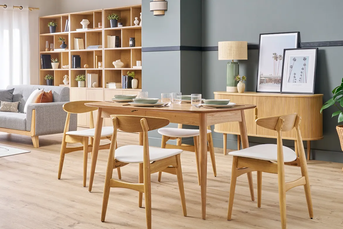 Chaises scandinaves en bois clair et blanc (lot de 2) WALFORD