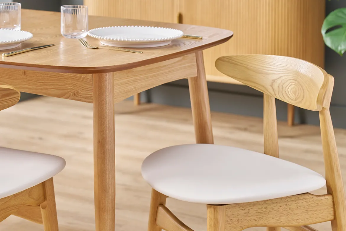 Chaises scandinaves en bois clair et blanc (lot de 2) WALFORD