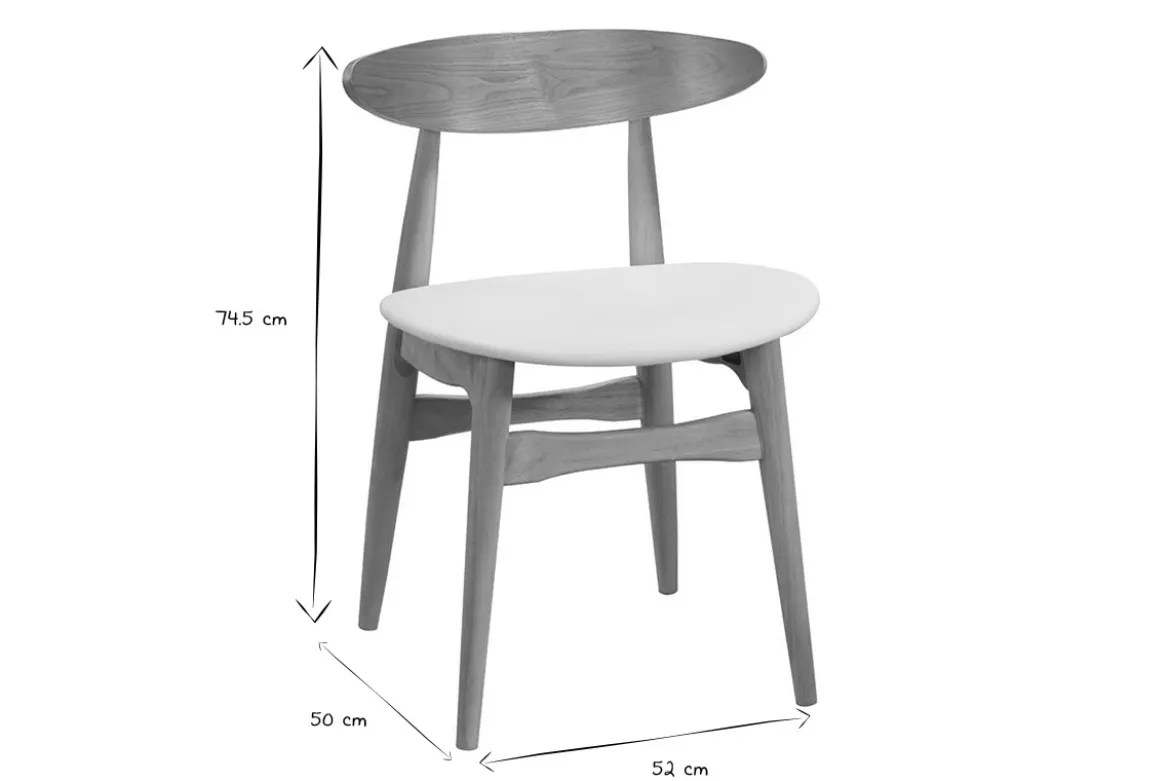 Chaises scandinaves en bois clair et blanc (lot de 2) WALFORD