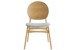Chaises scandinaves en bois clair et tissu gris clair (lot de 2) ELTON