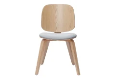 Chaises scandinaves en bois clair et tissu gris clair (lot de 2) BECK
