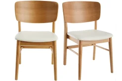 Chaises scandinaves en bois clair et blanc (lot de 2) SHELDON