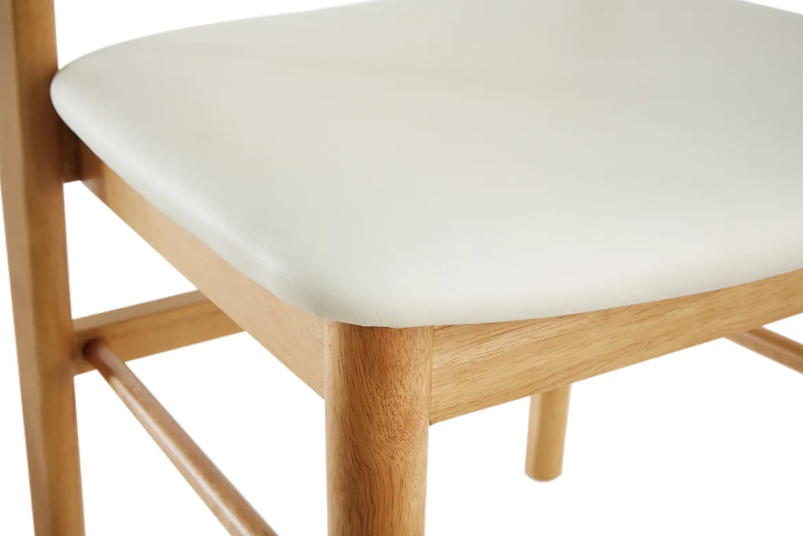 Chaises scandinaves en bois clair et blanc (lot de 2) SHELDON