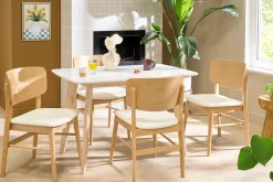 Chaises scandinaves en bois clair et blanc (lot de 2) SHELDON