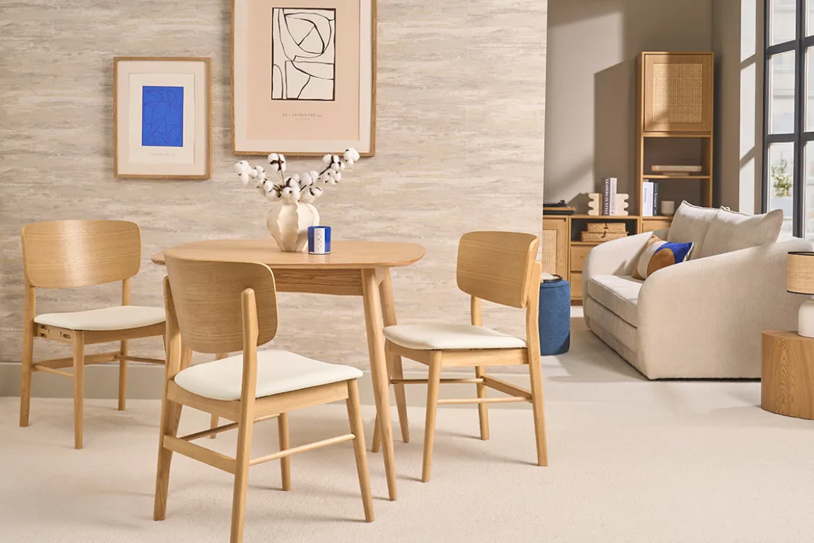Chaises scandinaves en bois clair et blanc (lot de 2) SHELDON