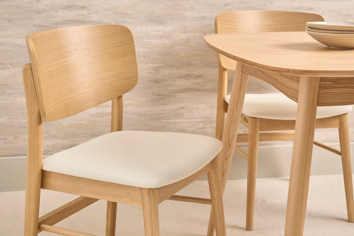 Chaises scandinaves en bois clair et blanc (lot de 2) SHELDON