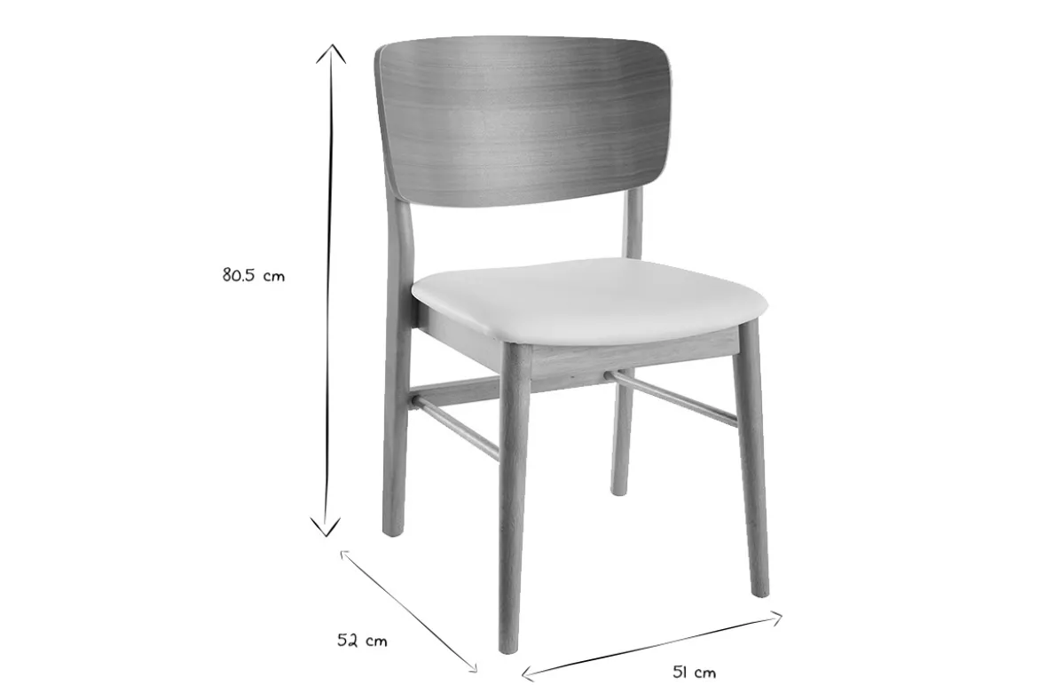 Chaises scandinaves en bois clair et blanc (lot de 2) SHELDON