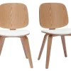 Chaises scandinaves en bois clair et blanc (lot de 2) BECK