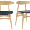 Chaises scandinaves en bois clair et noir (lot de 2) WALFORD