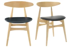 Chaises scandinaves en bois clair et noir (lot de 2) WALFORD