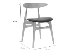Chaises scandinaves en bois clair et noir (lot de 2) WALFORD